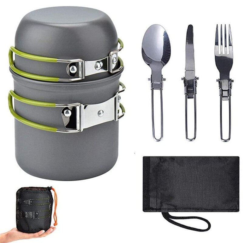 Outdoor Aluminum Camping Cookware Cooking Kit  with Hiking Picnic Tableware Equipment