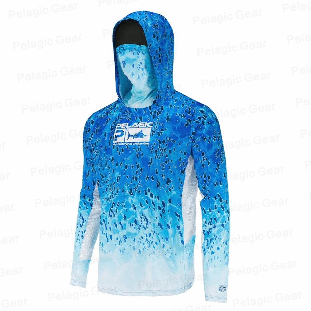 Pelagic Summer Long Sleeve UPF50 Quick Dry Breathable Hooded Anti-UV Fishing Shirt