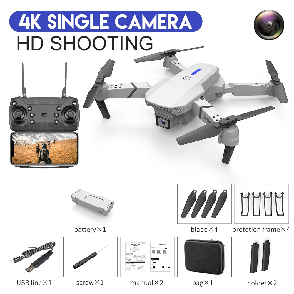 E88Pro  Professional RC Drone 4K 1080P Wide Angle HD Camera Foldable RC Quadcopter