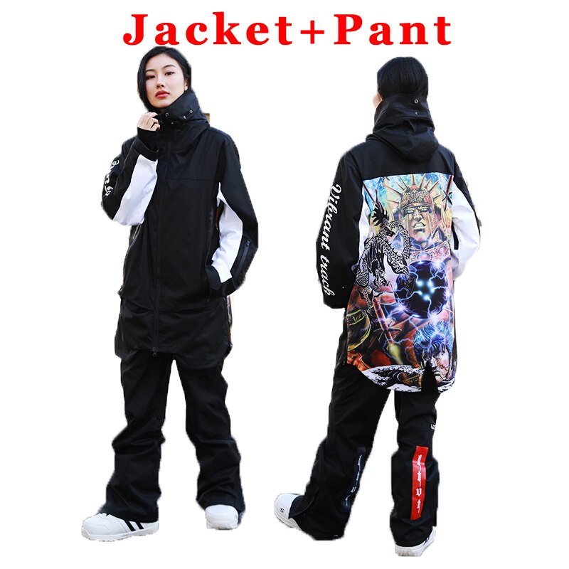 Men Women Windproof Waterproof Winter Sports Oversize Snow Suit