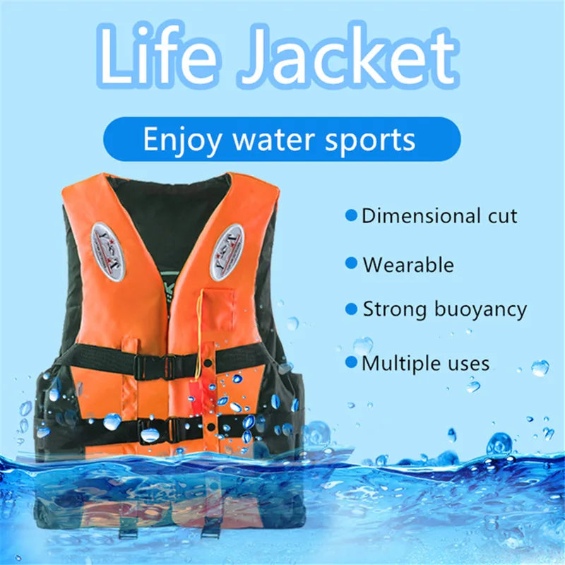 Universal Swimming Boating Water Skiing Polyester Life Jacket for Adult and Children