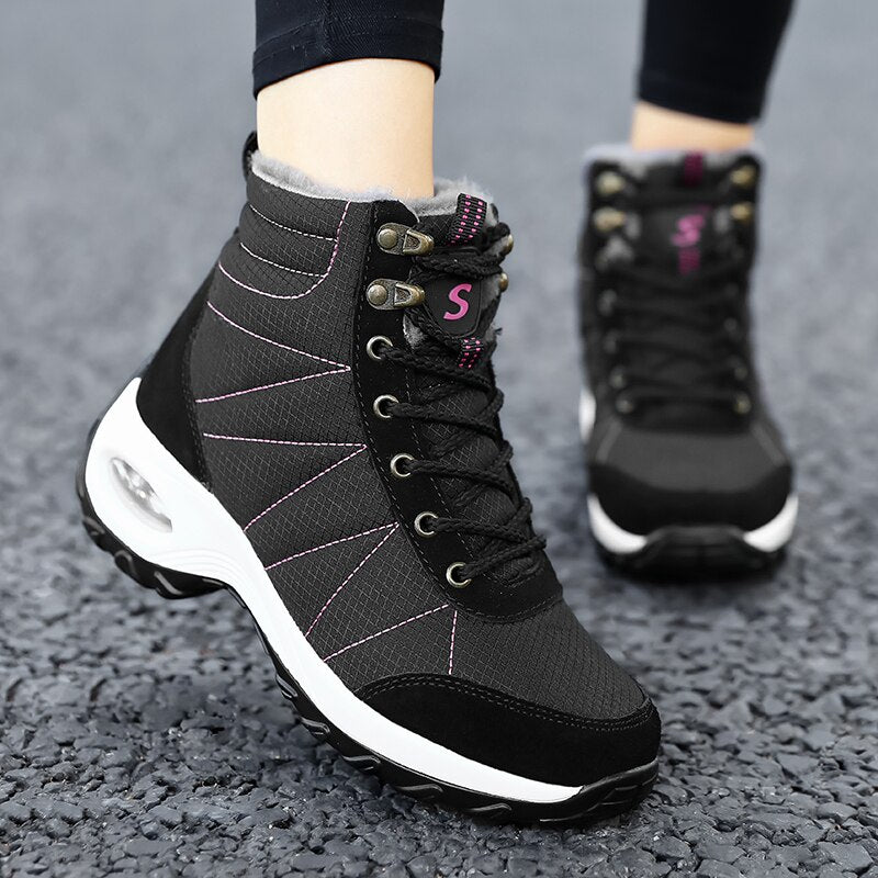 Women Waterproof High Top Hiking Boots