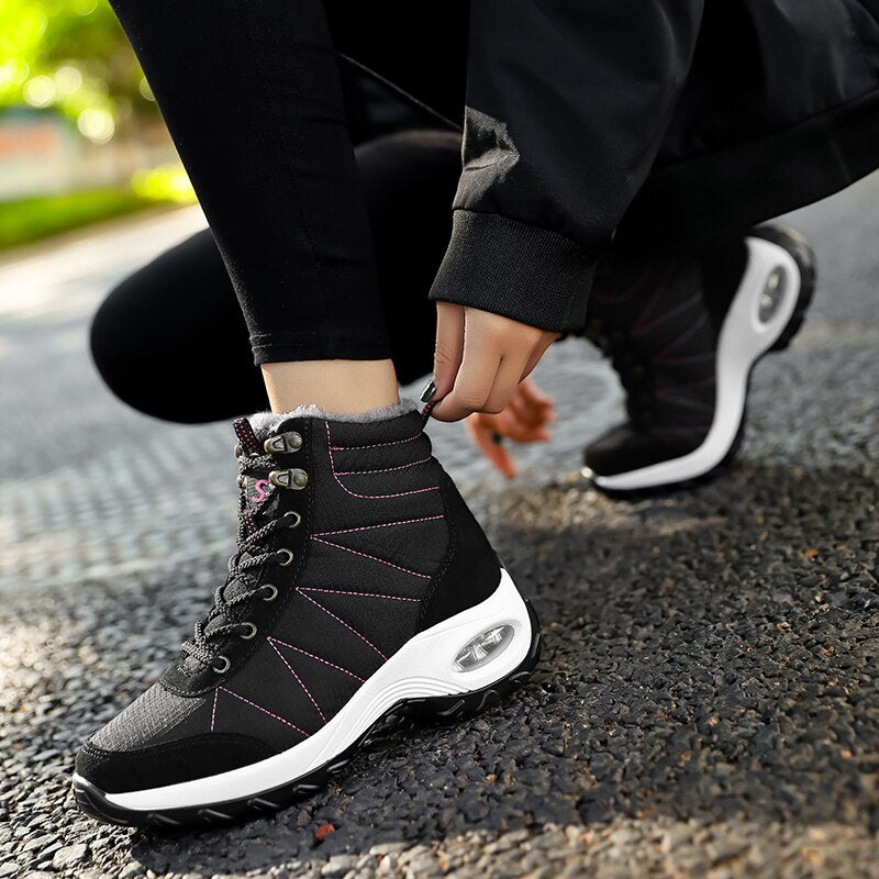 Women Waterproof High Top Hiking Boots