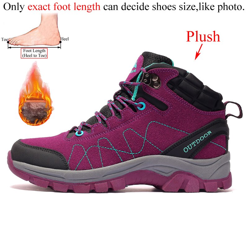 Women Ankle Suede Leather Hiking Boots Outdoor Trekking Shoes