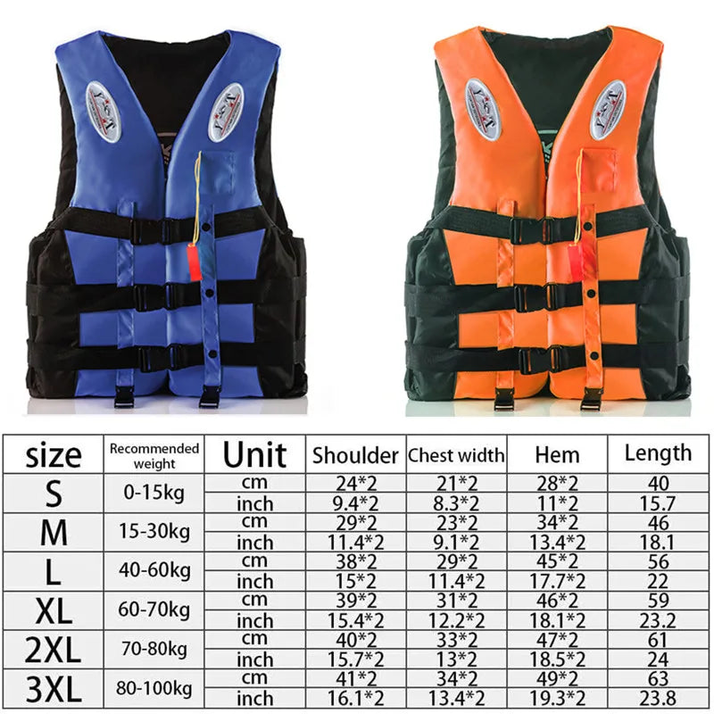 Universal Swimming Boating Water Skiing Polyester Life Jacket for Adult and Children