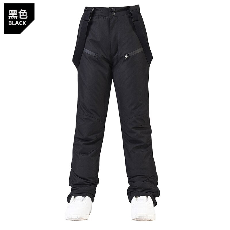 Women Windproof Waterproof Ski and Snowboarding High Quality Suspenders Pants