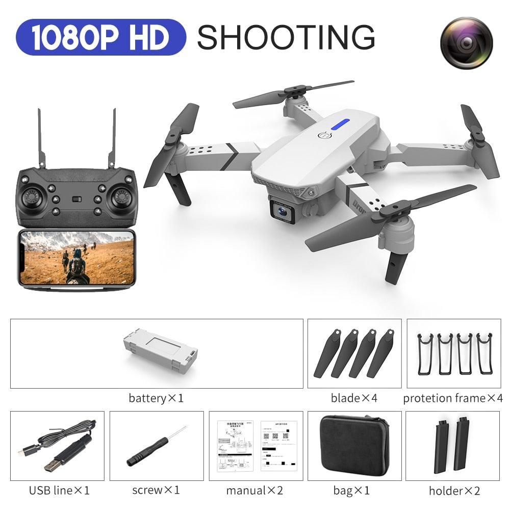 E88Pro  Professional RC Drone 4K 1080P Wide Angle HD Camera Foldable RC Quadcopter