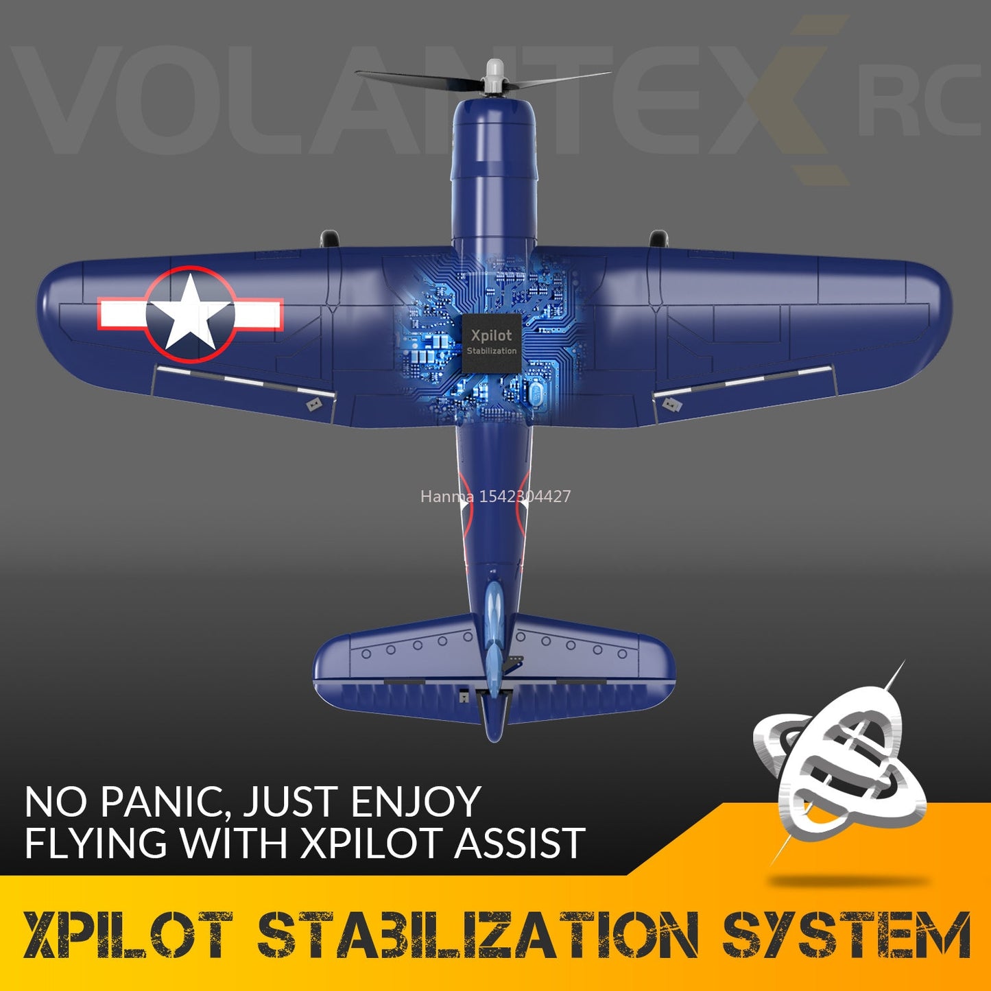 F4U Corsair RC Plane 2.4Ghz 4CH 400mm Wingspan One-Key Aerobatic