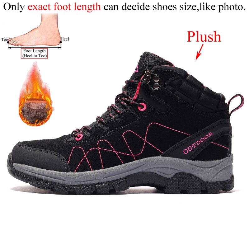 Women Ankle Suede Leather Hiking Boots Outdoor Trekking Shoes