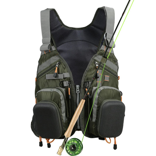 Multifunction Pockets Jacket Outdoor Quick-Dry Mesh Backpack Fly Fishing Vest