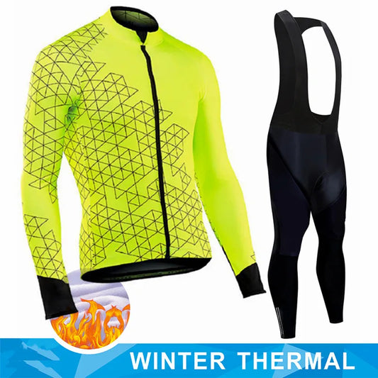 Men's Winter Thermal Fleece Cycling Outfit