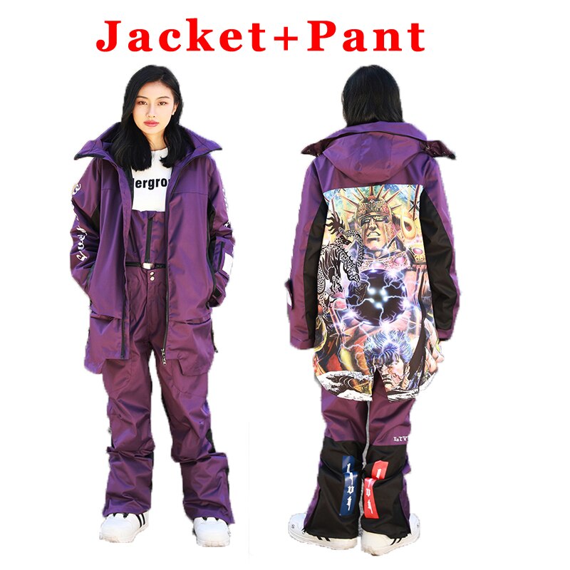 Men Women Windproof Waterproof Winter Sports Oversize Snow Suit