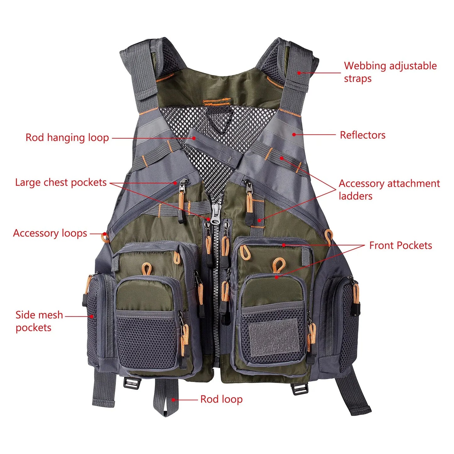 Breathable Adjustable Outdoor Sports Fly Fishing Vest Vest