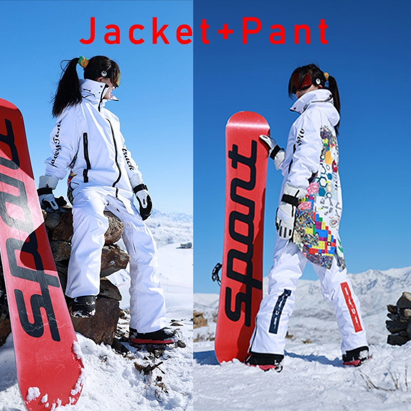 Men Women Windproof Waterproof Winter Sports Oversize Snow Suit