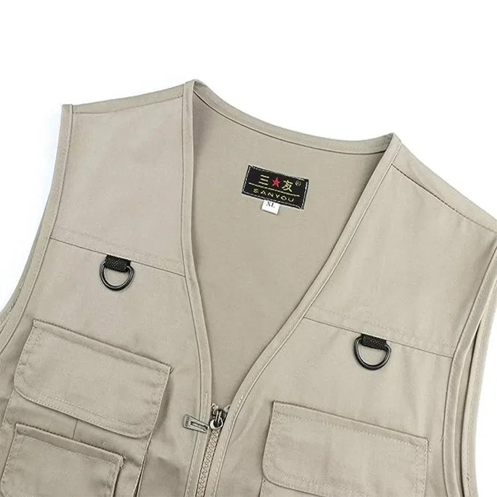 Summer Men Multi-pocket Tactical Type Hiking Fishing Vest