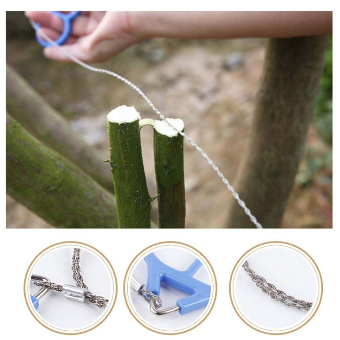 Emergency Survival Gear Outdoor Plastic Steel Ring Wire Saw