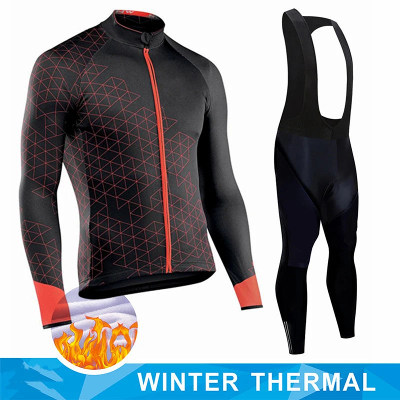 Men's Winter Thermal Fleece Cycling Outfit