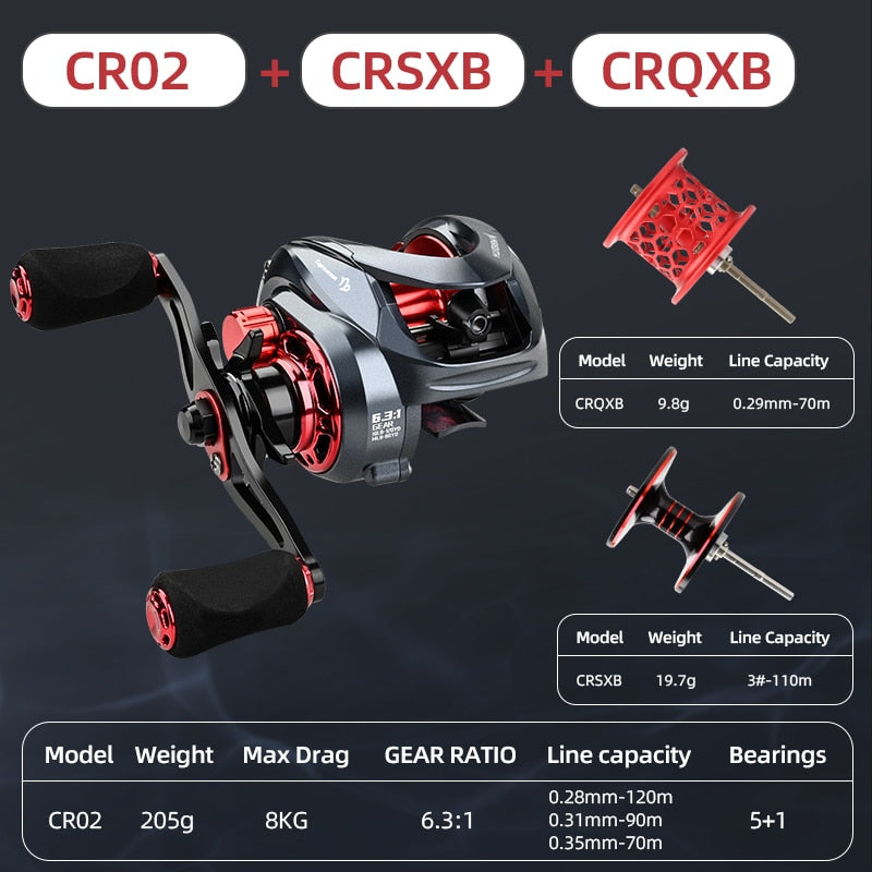 Ultralight High Speed 6.3:1 Gear Ratio 12+1BB Fresh and Saltwater Magnetic Brake System Fishing Reel