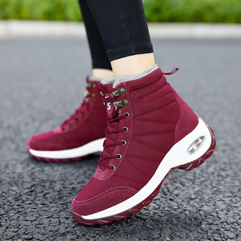 Women Waterproof High Top Hiking Boots