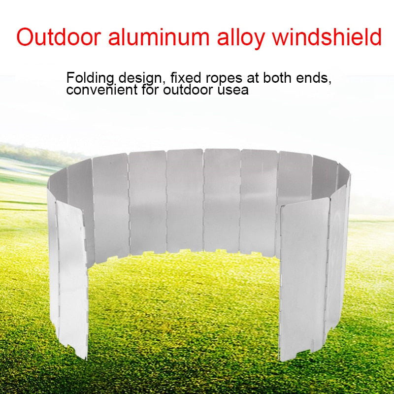 8/10/12/14/16 Plates Aluminum Alloy Outdoor Camping Picnic Gas Stove Wind Shield