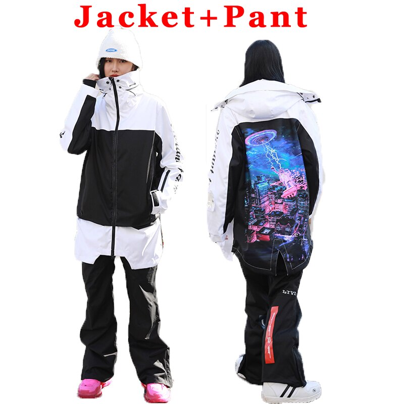 Men Women Windproof Waterproof Winter Sports Oversize Snow Suit