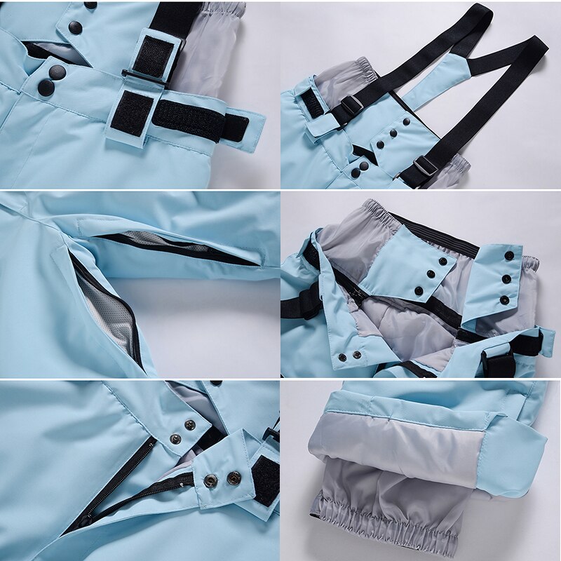 Women Windproof Waterproof Ski and Snowboarding High Quality Suspenders Pants