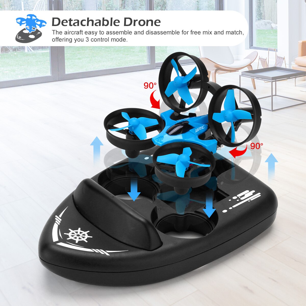 Remote Control Three Mode Quadcopter Boat Helicopter UAV