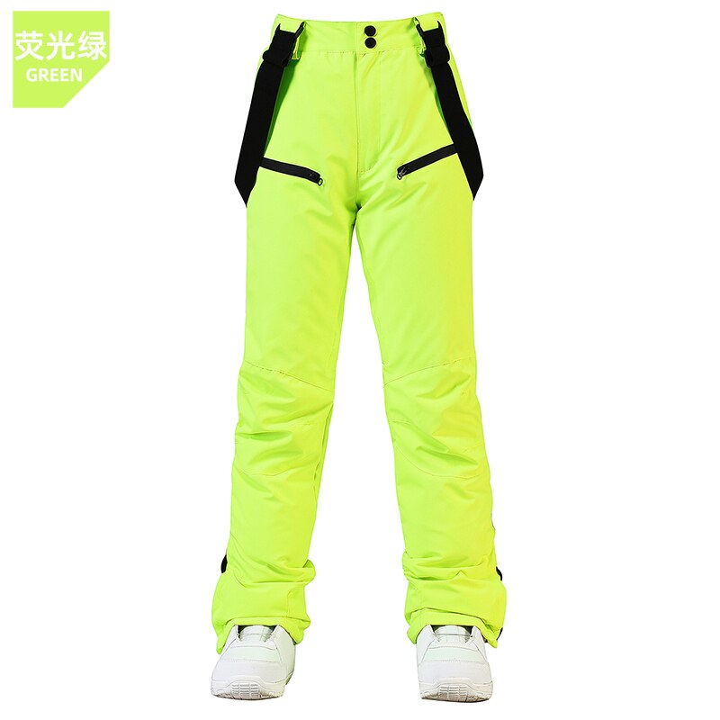 Women Windproof Waterproof Ski and Snowboarding High Quality Suspenders Pants