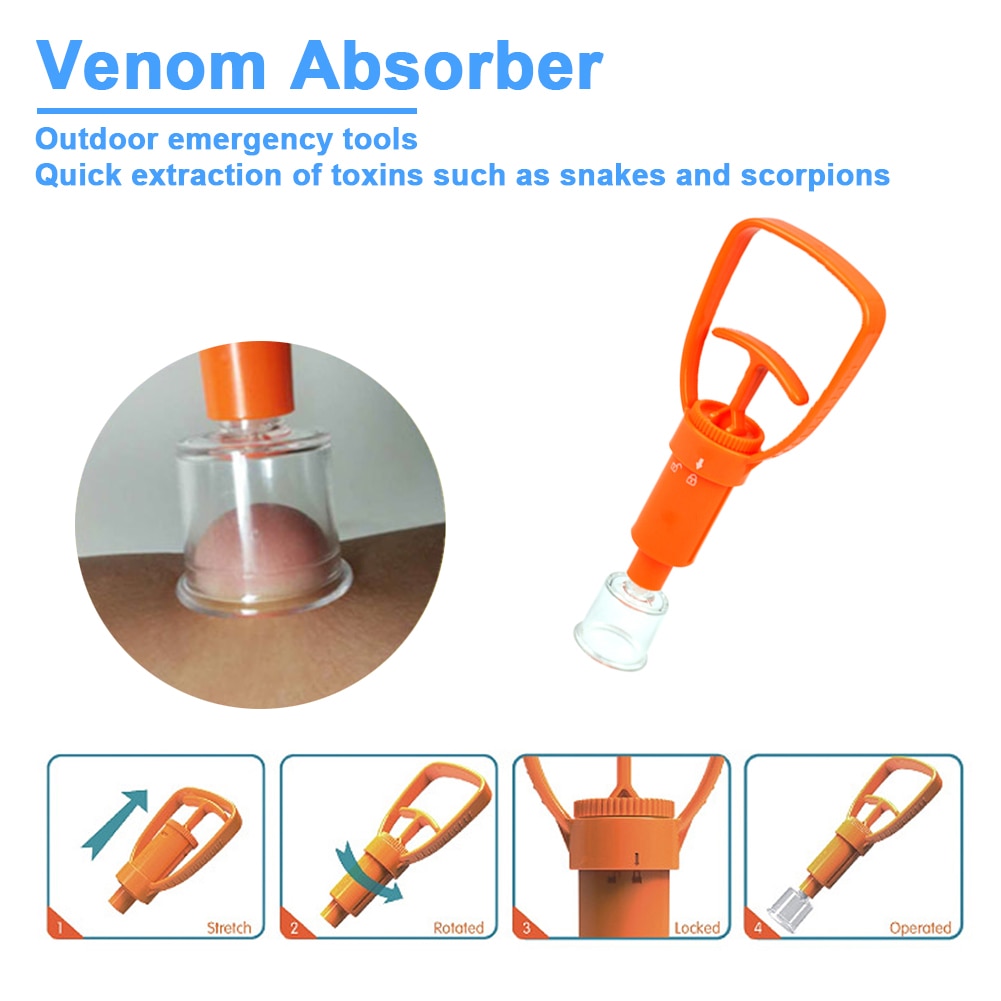 First Aid Safety Snake Mosquito Bee Bite Venom Extractor Suction Pump