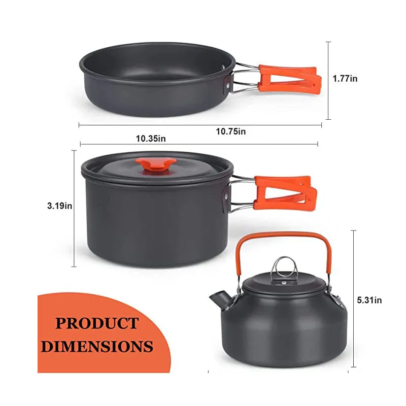 Outdoor Aluminum Lightweight Equipment Camping Cookware Kit