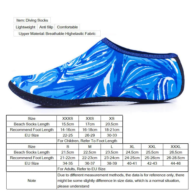 Men Women Kids Water Sport Beach Swimming Multi Print Anti Slip Surf Diving Underwater Shoes