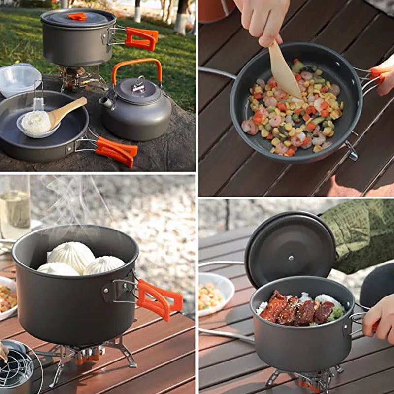 Outdoor Aluminum Lightweight Equipment Camping Cookware Kit