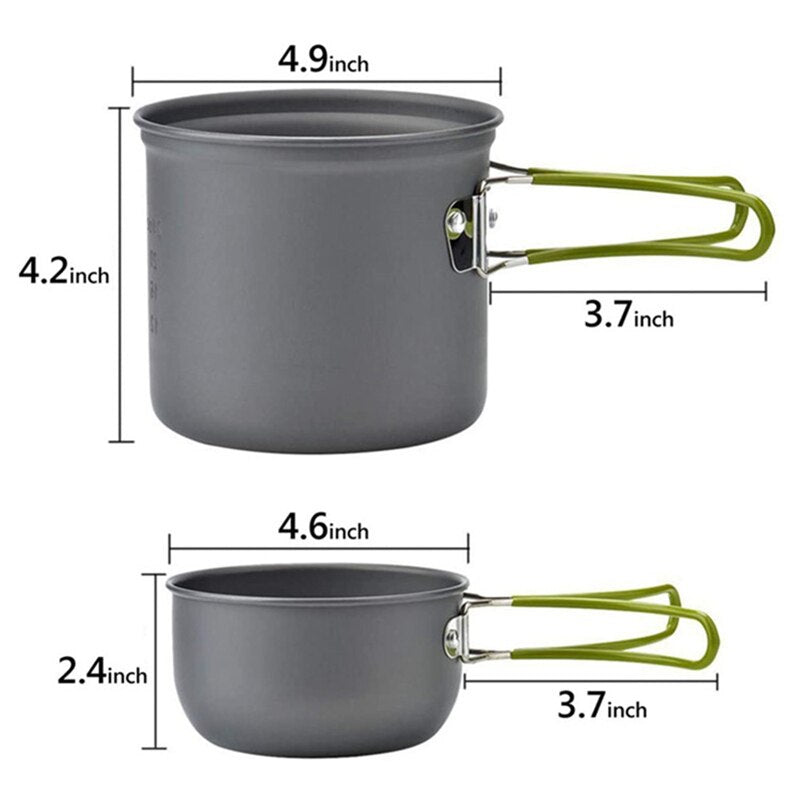 Outdoor Aluminum Camping Cookware Cooking Kit  with Hiking Picnic Tableware Equipment