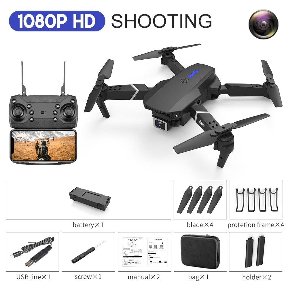 E88Pro  Professional RC Drone 4K 1080P Wide Angle HD Camera Foldable RC Quadcopter