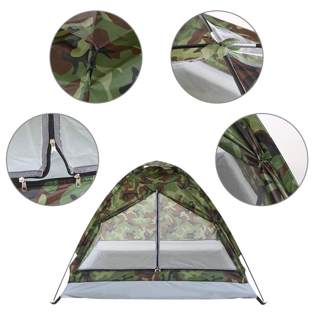 Waterproof Windproof UV Sunshade 1/2 Person Single Layer Outdoor Camouflage Tent