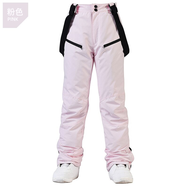 Women Windproof Waterproof Ski and Snowboarding High Quality Suspenders Pants