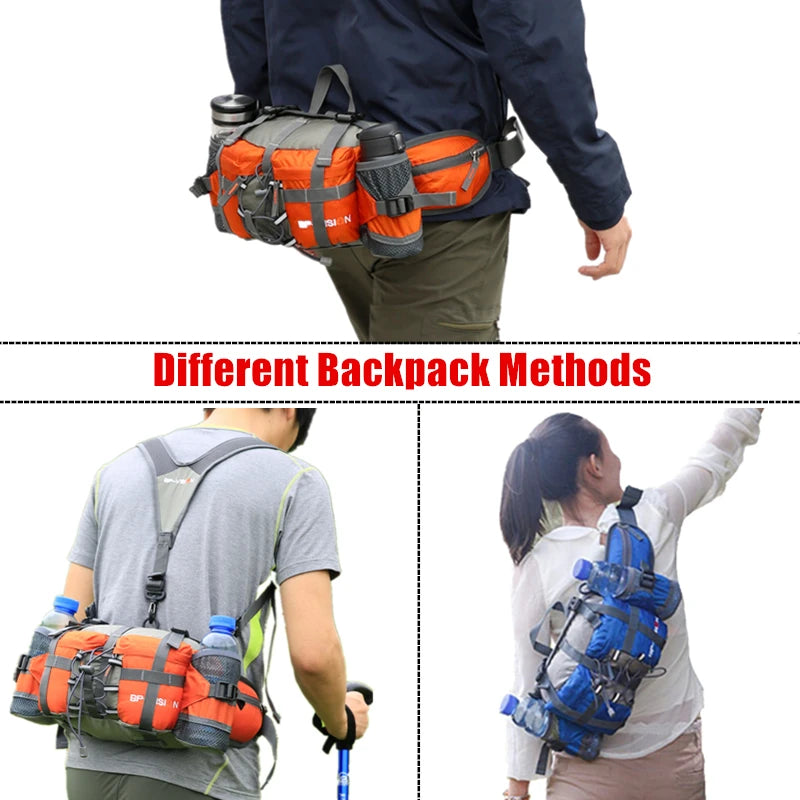 Outdoor Waterproof Nylon Day Hiking Waist Sports Backpack