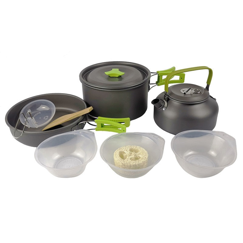 Outdoor Aluminum Camping Cookware Cooking Kit  with Hiking Picnic Tableware Equipment