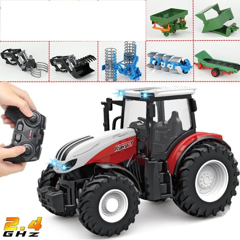 Radio Controlled Farm Tractor with Trailer with Farm Animals