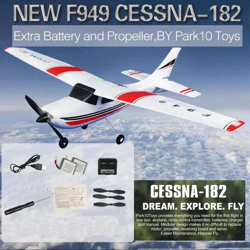 2.4G 3D6G 3Ch Cessna 182 RC Fixed Wing Airplane