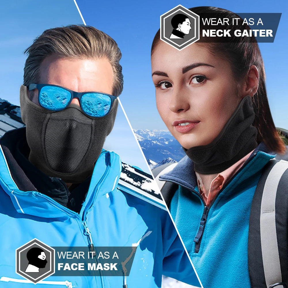 Cold Weather Ear Cover Fleece Thermal Neck Scarf and Mask Face