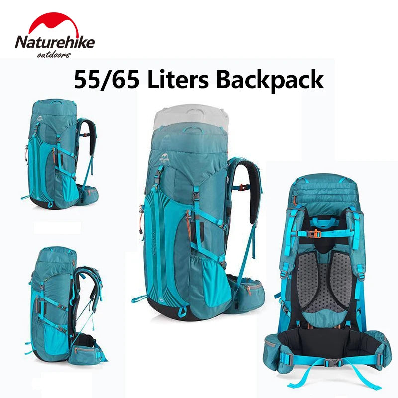 45L 55L 65L  Camping Climbing Hiking Waterproof  Rucksack With Rain Cover