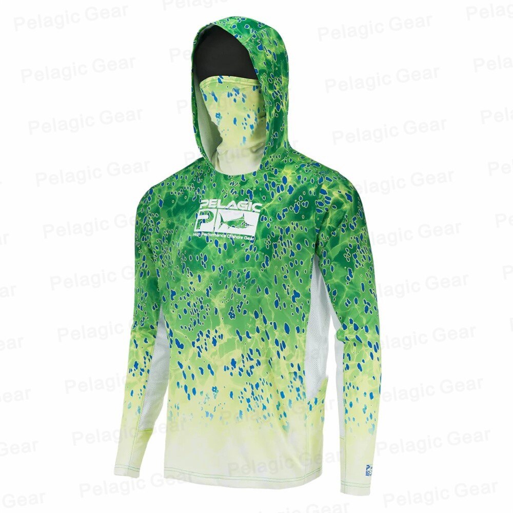 Pelagic Summer Long Sleeve UPF50 Quick Dry Breathable Hooded Anti-UV Fishing Shirt