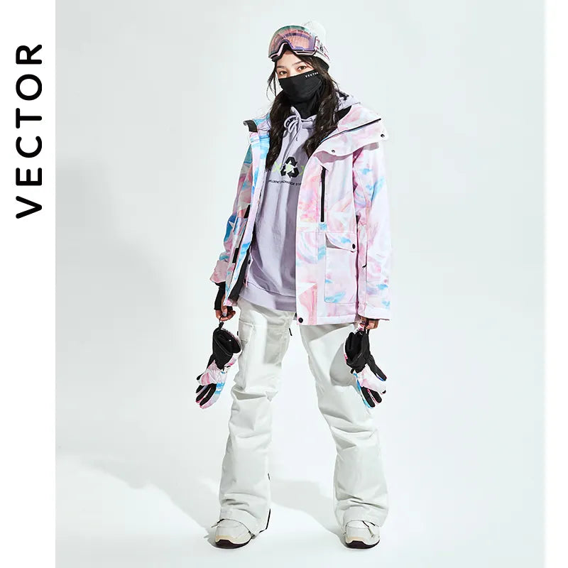 Men's and  Women's Warm Windproof Waterproof Winter Outdoor Sports Snowboard Ski Coat and Trousers