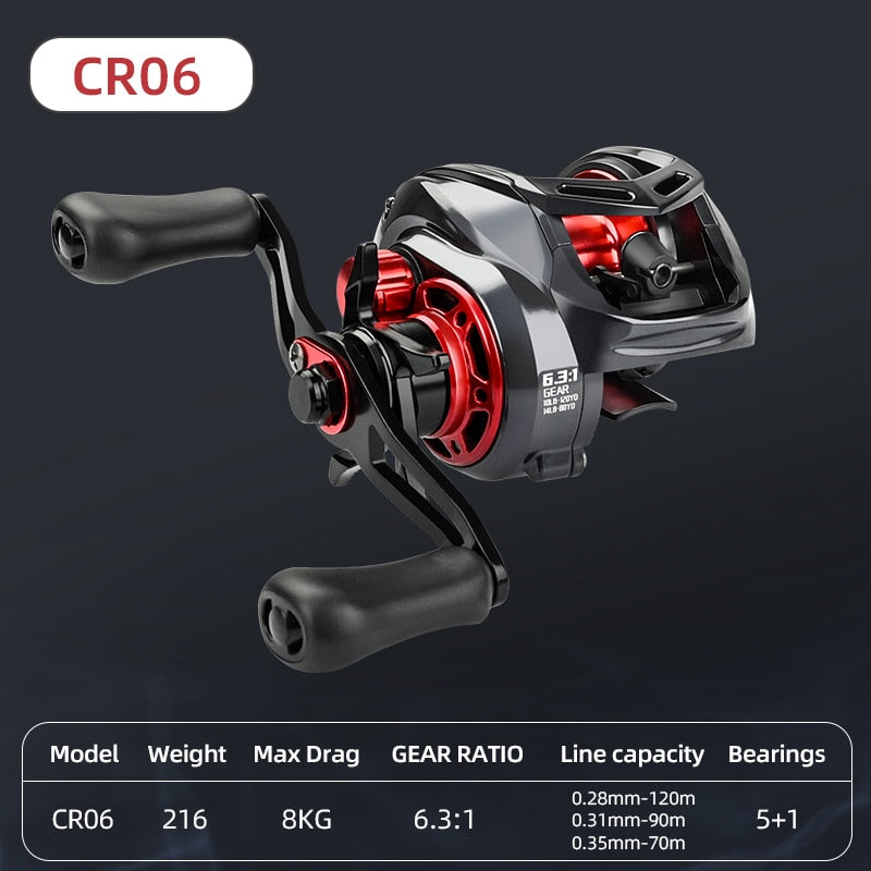 Ultralight High Speed 6.3:1 Gear Ratio 12+1BB Fresh and Saltwater Magnetic Brake System Fishing Reel