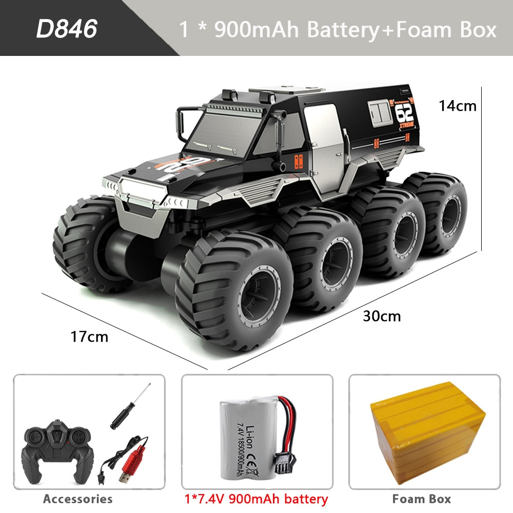 8x8 RC Off-road Amphibious Waterproof Crawler Stunt Vehicle