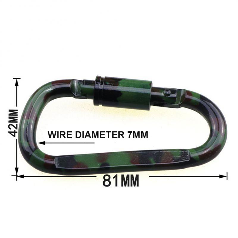 Multi Survival Gear Travel Hiking Climbing Aluminum Alloy Locking Clasp Type D Carabiner