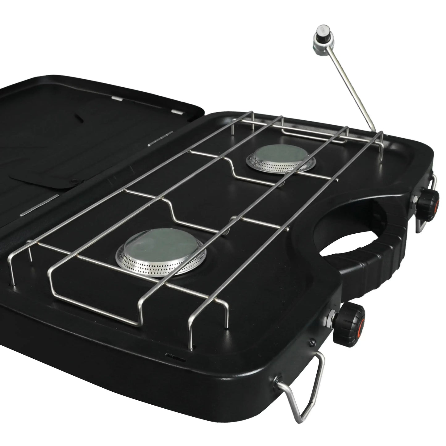 Outdoor Camping 2-Burner Propane Gas Stove with Wind Guards