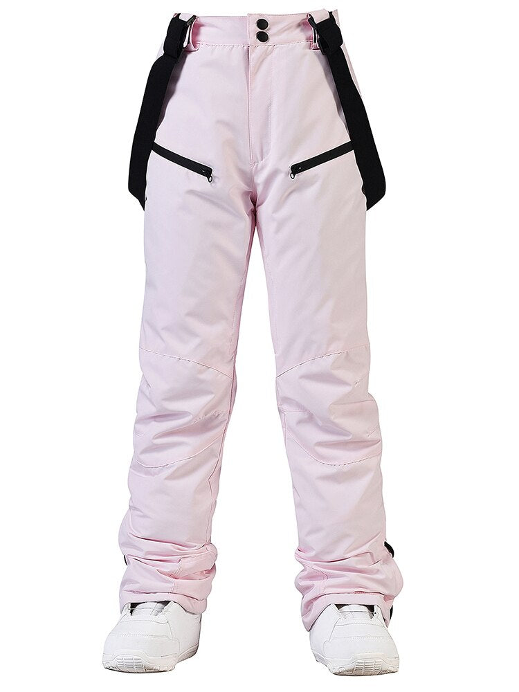 Women Windproof Waterproof Ski and Snowboarding High Quality Suspenders Pants