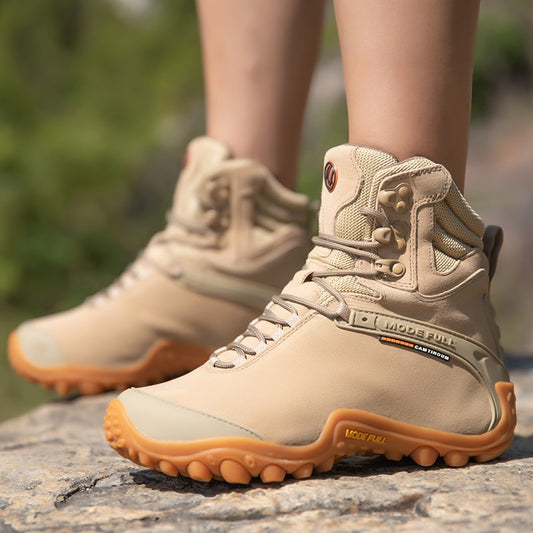 Cow Leather Waterproof Trekking Climbing Hiking Boots For Women